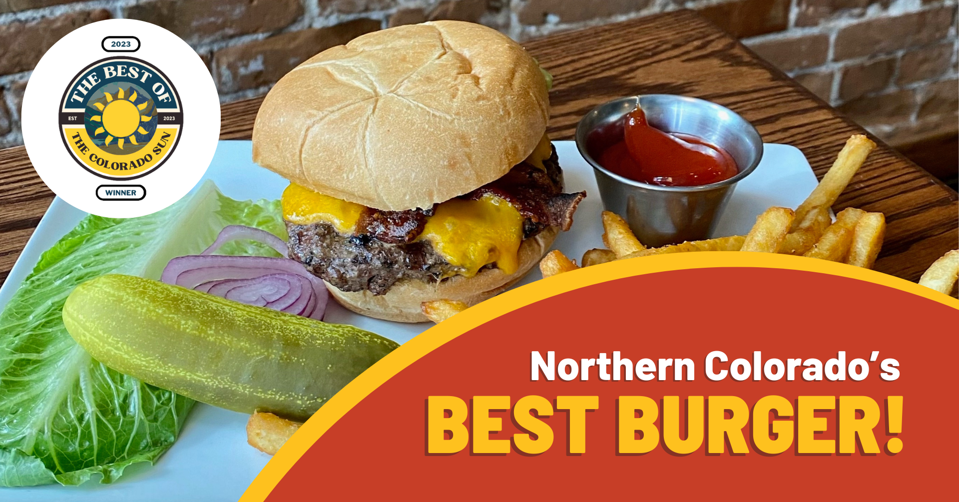 Best Burger in Northern Colorado banner with badge