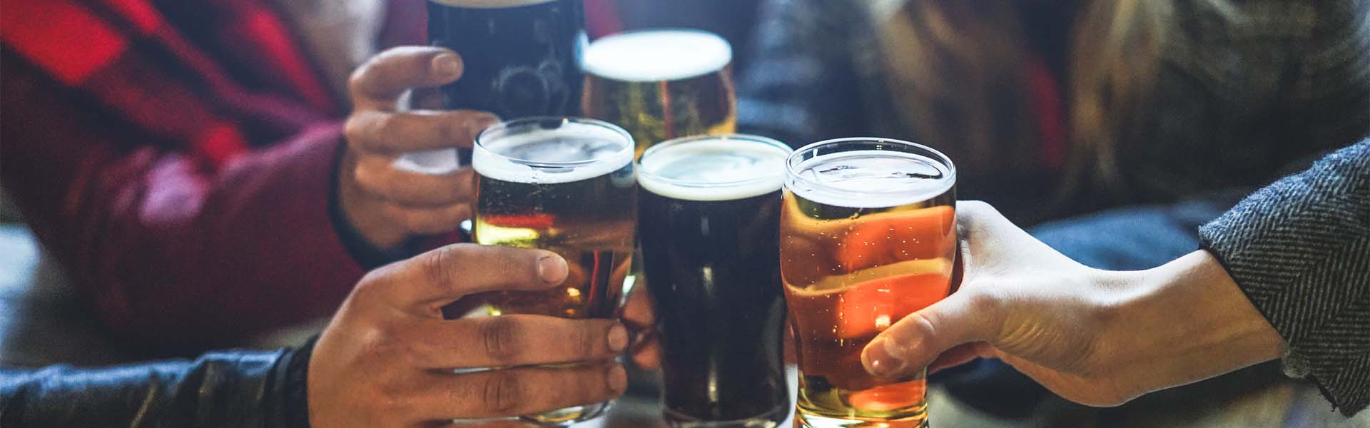 People cheersing with beer